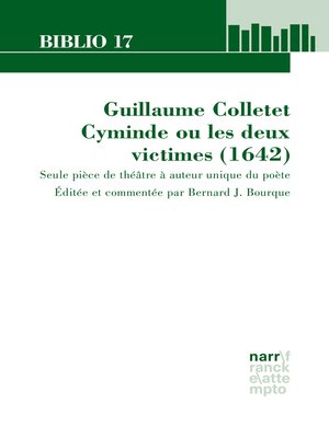 cover image of Guillaume Colletet. Cyminde ou les deux victimes (1642)